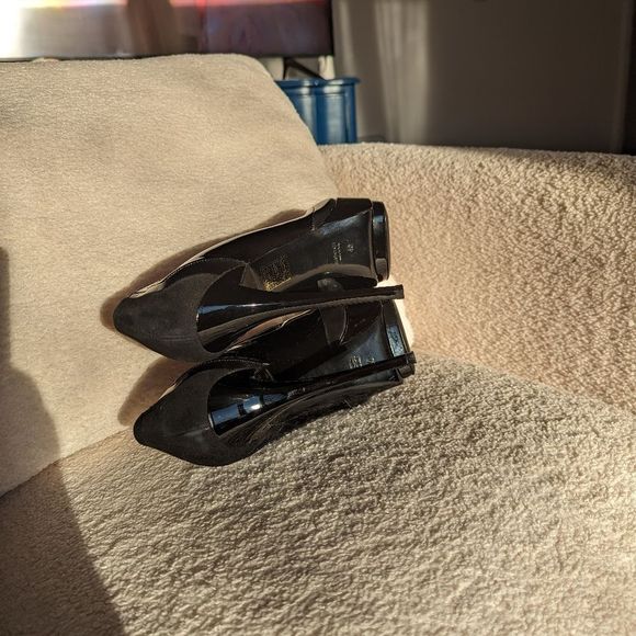 Gucci Black Prism Petro Patent Leather Wimbledon Platform Stilleto Heels - Picture 8 of 12